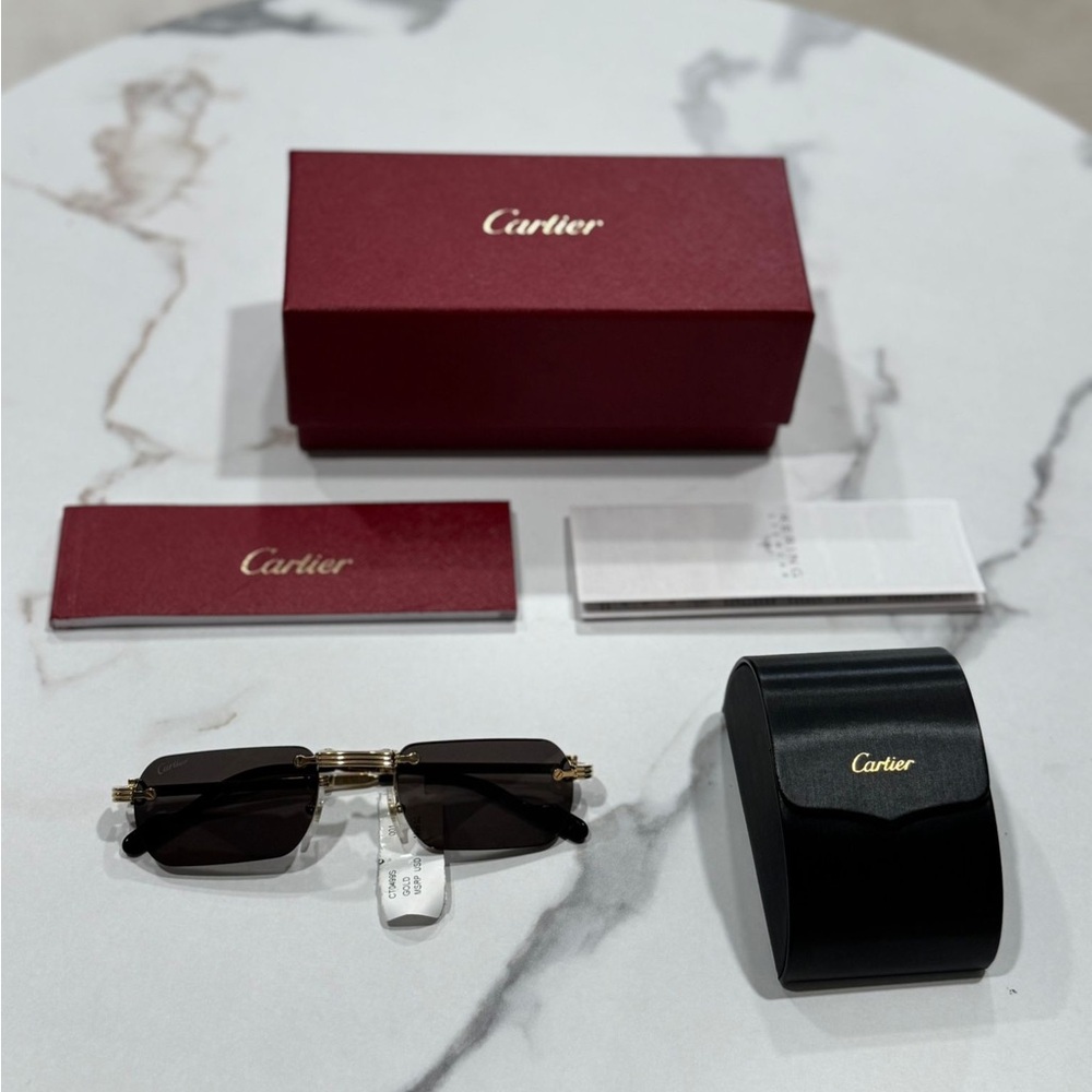 Cartier Gold and Black Sunglasses